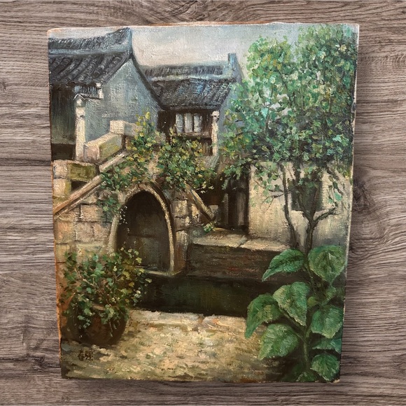 Other - PAINTING 12 x 10 Scenic Canvas Art Signed ⚠️ Poor Condition read👇